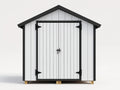Gartenhäuser Holzhaus mit Doppeltür 300x250x220 cm Weiß Schwarz Modernes Design