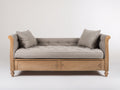 Schlafsofa Holzrahmen Stoffbezug 200 x 90 x 85 cm - Naturholzfarbe - Klassisches Design mit Schubladen
