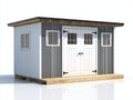 Gartenhäuser Holzhaus Metallverkleidung 300 x 250 x 220 cm - Grau Weiß - Modernes Gartenhaus mit Doppeltür
