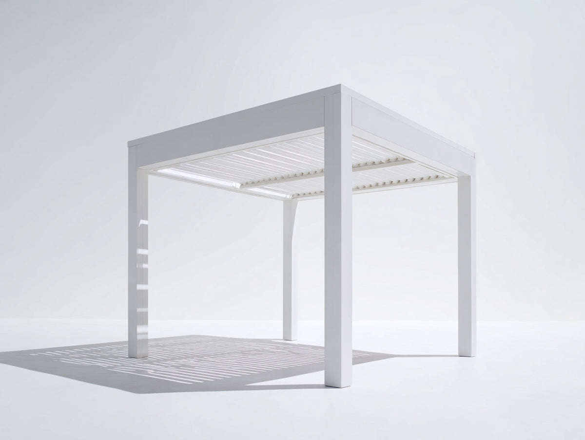 Pavillon Aluminium 300x300x250 cm - Weiß - modernes Design für Garten und Terrasse