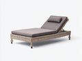 Sonnenliege Polyrattan Geflecht Stoffauflage 200 x 70 x 80 cm - Grau Braun - Moderne Gartenliege für Terrasse und Garten