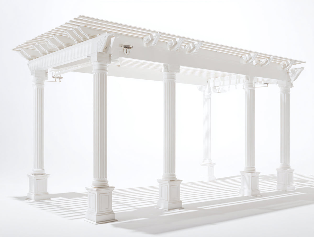 Pavillon Holzkonstruktion 400 x 300 x 250 cm - Weiß - Klassisches Gartenpavillon für Terrasse und Garten