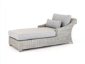 Sonnenliege 200x90x70 cm Polyrattan Gartenliege mit gepolsterter Liegefläche Moderne Outdoor Relaxliege in Hellgrau