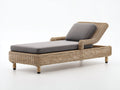 Sonnenliege 200x90x70 cm Polyrattan Gartenliege mit gepolsterter Liegefläche Moderne Outdoor Relaxliege in Naturbeige
