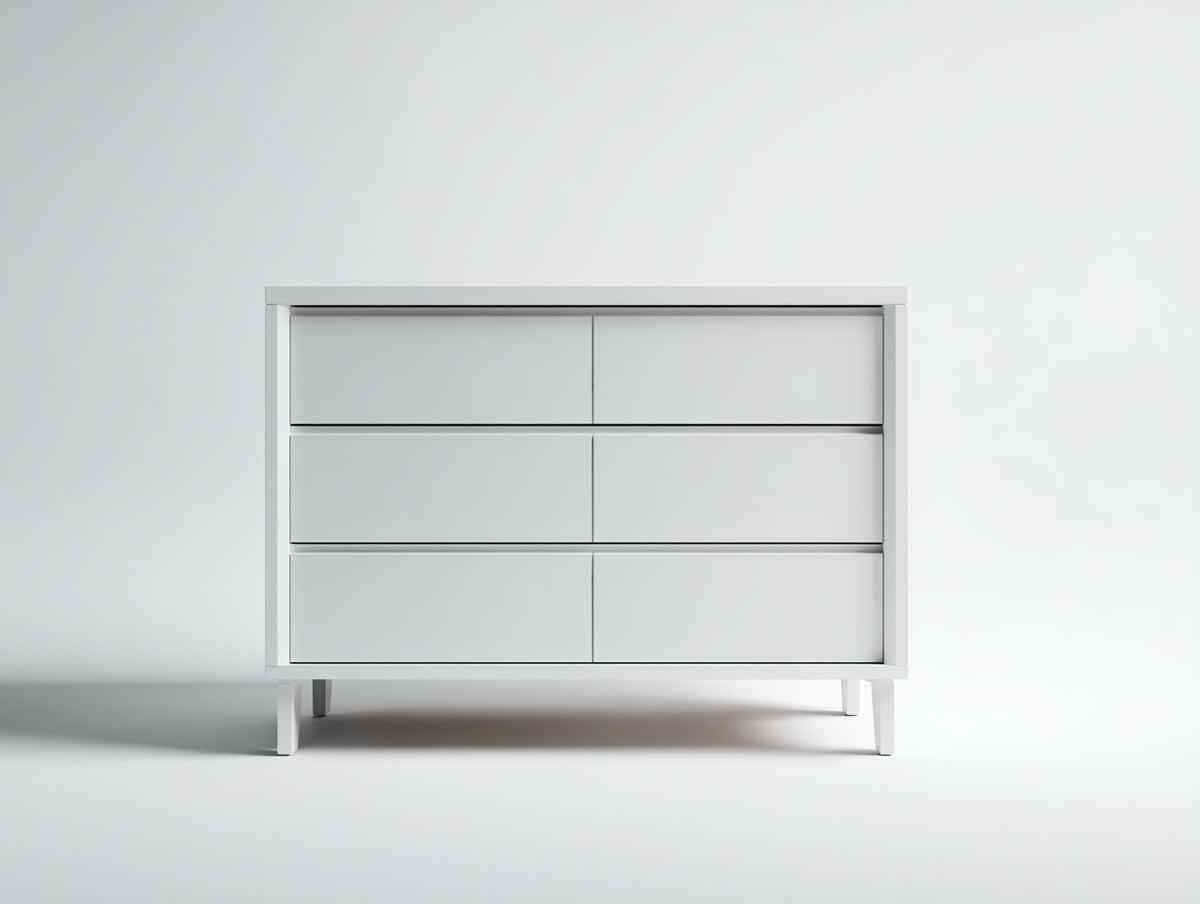 Kommode mit Schubladen 6 Schubladen MDF 120x40x75 cm Weiß Modernes Design