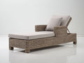 Sonnenliege Polyrattan Geflecht Stoffauflage 200 x 70 x 80 cm - Beige Braun - Moderne Gartenliege für Terrasse und Garten