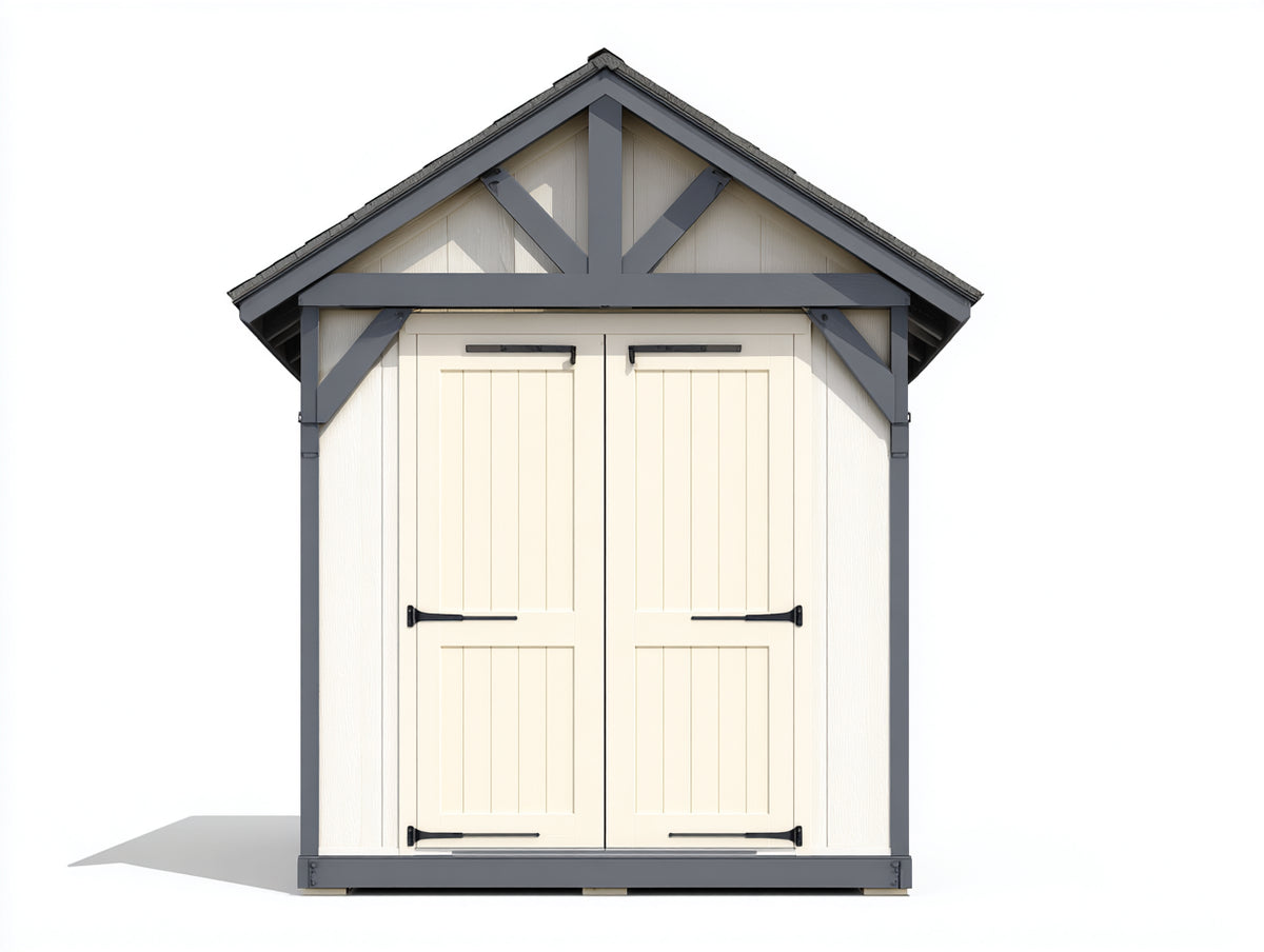 Gartenhäuser Holz 300x250x250 cm - Weiß-Grau - modernes Gartenhaus mit Doppeltür